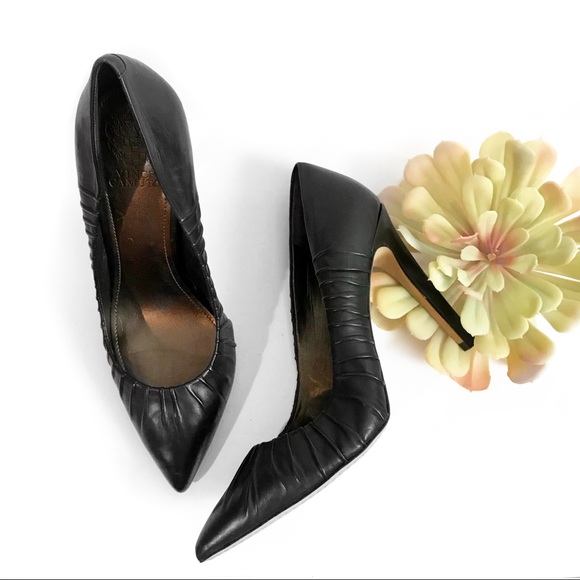 Vince camuto black leather Rachel heels - Picture 2 of 6